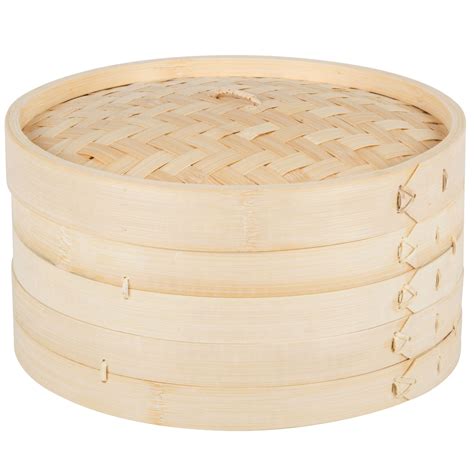 Bamboo Steamer Basket Set, 10" - WebstaurantStore