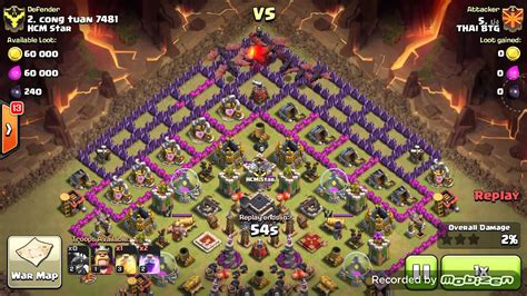 TH9 Anti 3-stars war base with replays - YouTube