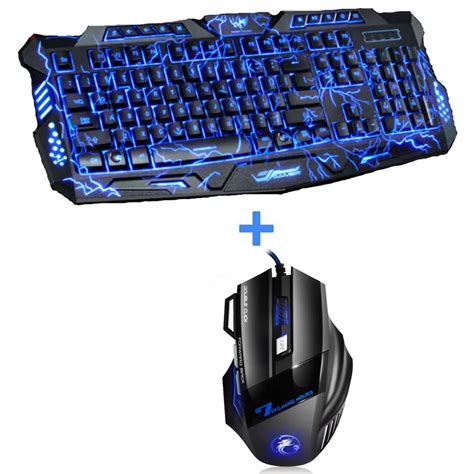 Purple/Blue/Red LED Backlight Gaming Keyboard Teclado USB Powered Full N Key Game Computer ...