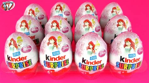 12 Disney Princess Kinder Surprise Eggs Opening Toy Review - YouTube