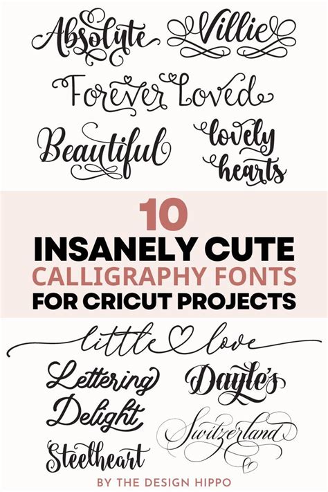 10 Insanely Cute Calligraphy Fonts for Cricut Projects in 2022 | Cricut ...