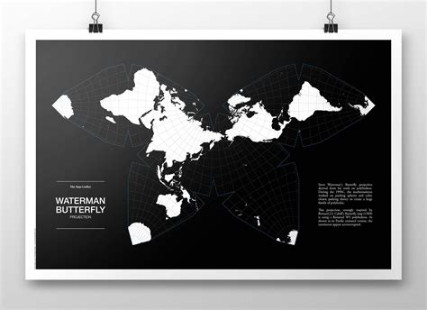 Waterman Butterfly Projection Map Poster - Etsy | Map, Map poster, Waterman