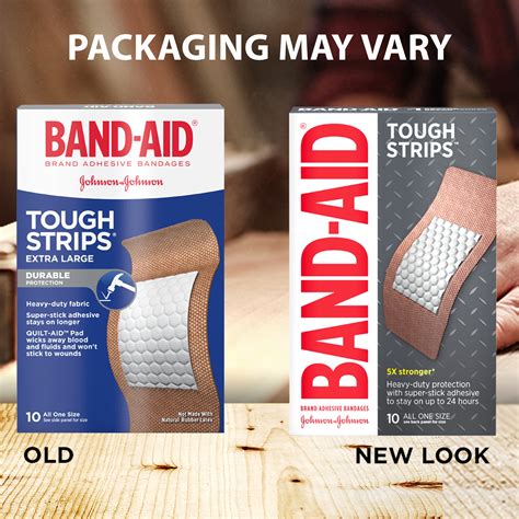 Band-Aid Brand Tough Strips Adhesive Bandage, Extra Large Size, 10 ct ...