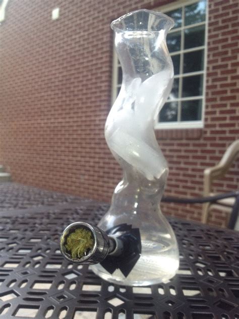 Homemade bong with ice catch it hits like a champ but we don't have a ...