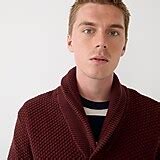 J.Crew: Checker-stitch Cotton Shawl Cardigan Sweater For Men
