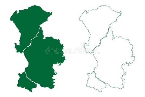 Bhandara District Maharashtra State, Nagpur Division, Republic of India Map Vector Illustration ...