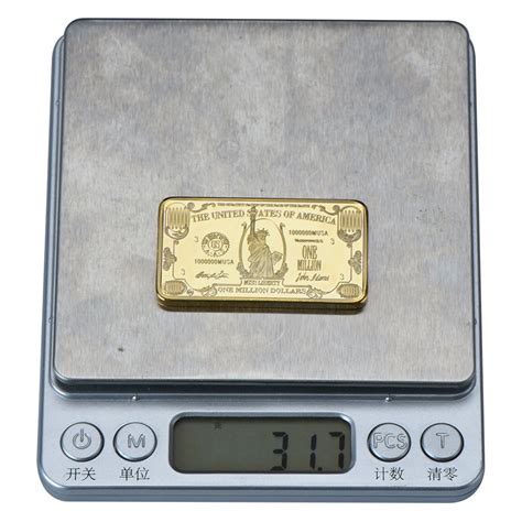 WR $1 Million US Dollar Gold Bullion Bar Commemorative Ingot Big Value Novelty - Commemorative