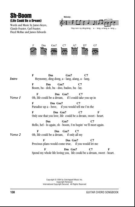 Sh-Boom (Life Could Be A Dream) - Guitar Chords/Lyrics | zZounds