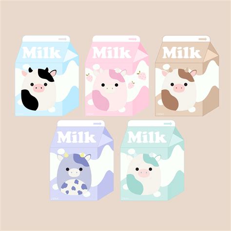 Squishmallows Cow Milk Carton PNG Clipart Images With - Etsy UK