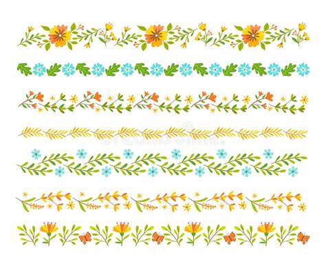 Seasonal Floral Text Divider Collection Stock Vector - Illustration of elegant, blossom: 241657214