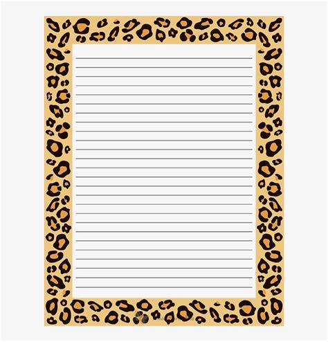 Leopard Print Stationery - Animal Print Page Border Transparent PNG - 600x776 - Free Download on ...