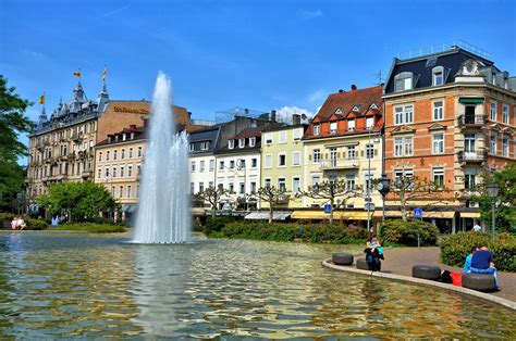 Augustaplatz Square and Fountain in Baden-Baden, Germany - Encircle Photos