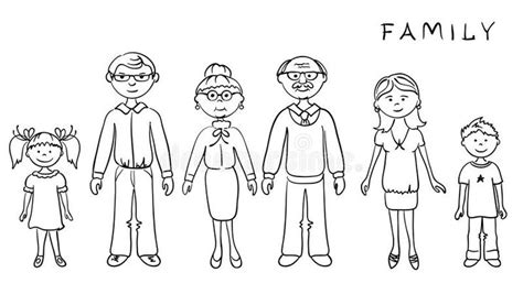 Big Family. Grafic illustration -- Big Family (parents and children # ...