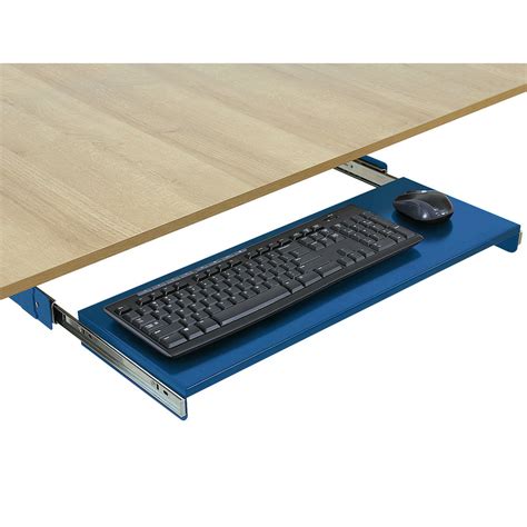 Keyboard Tray Kit - Under-Mount, Steel Construction, Slide Out Keyboard Mouse Holder - Powder ...