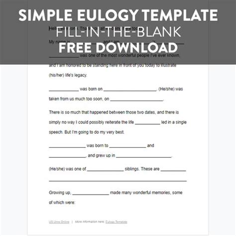 Eulogy Template (Free Download) + Outline & Tips » US Urns Online