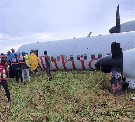 ALERT Ethiopian Airlines DHC8-400 skidded off runway at Juba Airport ...
