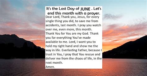 Let's End this Last Day of JUNE with a Prayer 🙏 ️