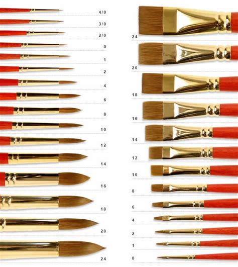 Purchase Guide: Brush Size Chart | MisterArt.com | Oil painting lessons ...