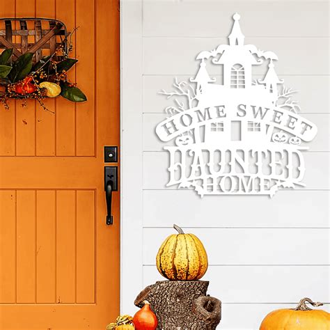 Home Sweet Haunted Home Sign | Metal Art & Halloween Decor | USA Made | K&S Design Elements