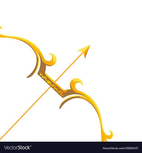 Gold arrow and bow design Royalty Free Vector Image