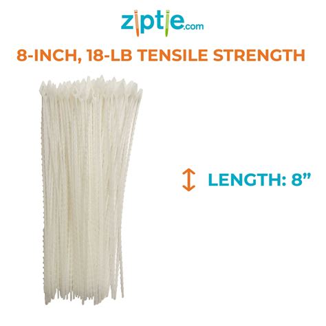 8-inch Natural Beaded Cable Tie, 18-lb Tensile Strength, 100-Pack | ZipTie.com