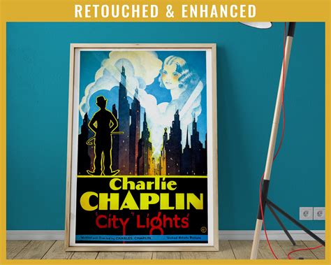 Charlie Chaplin Movie Poster City Lights Movie Poster Vintage | Etsy