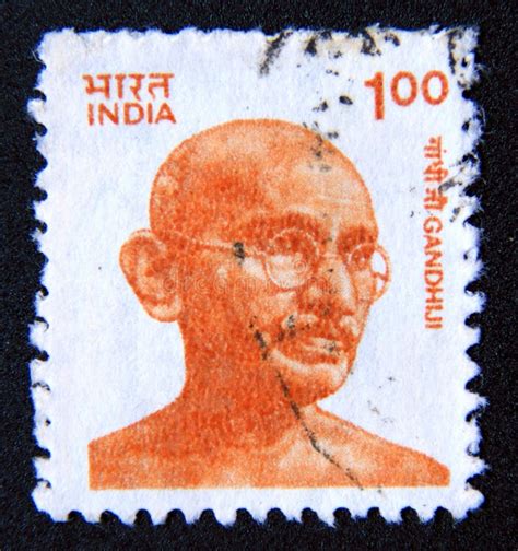 Postage Stamp India, 1991. Mohandas Karamchand Gandhi Portrait ...