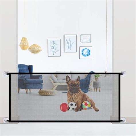 Indoor Pet Barrier Fence Portable Folding Breathable Mesh Dog Gate ...