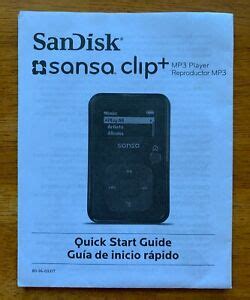 MANUAL/QUICK START GUIDE for SanDisk sansa clip+ MP3 Player | eBay