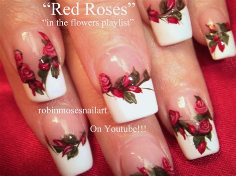 Robin Moses Nail Art: Winter Roses "rose nail art" "roses' "red roses" "red rose design" "red rose"