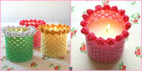 Bobbled Crochet Candle Holder Cover - Free Pattern - DIY 4 EVER