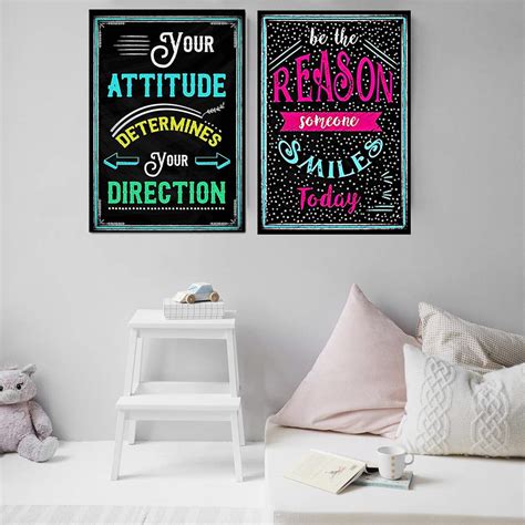 Buy QincLing 3 pcs Motivational Posters Classroom Wall Posters Chalkboard Inspirational Quotes ...