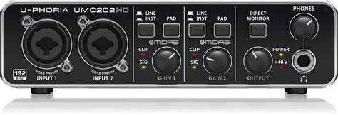 Behringer U-Phoria UMC202HD 2x2 USB Audio Interface 24-bit/192kHz (UMC ...