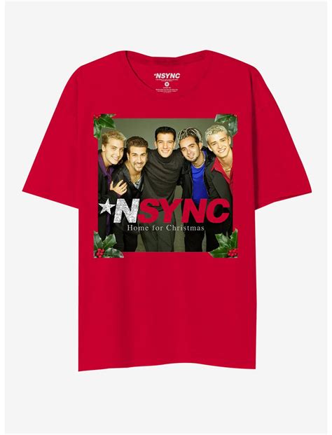 NSYNC Home For Christmas Album Cover Glitter Boyfriend Fit Girls T-Shirt | Hot Topic