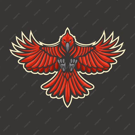 Premium Vector | Red bird mascot logo design sport or esport