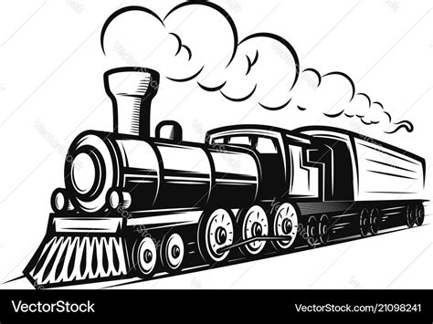 Retro train isolated on white background design Vector Image