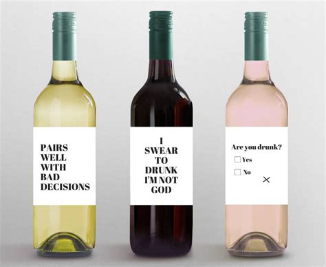 Funny Wine Labels: Custom Wine Labels Hostess Gift Funny - Etsy