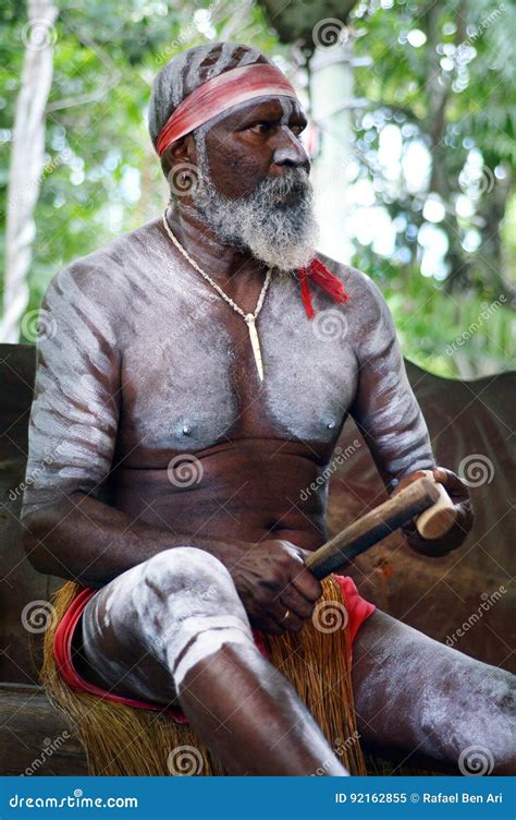 Aboriginal Australians Man Play Aboriginal Music with Clapstick Editorial Image - Image of ...