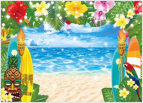 Funnytree Tropical Hawaiian Beach Party Backdrop for Birthday, India | Ubuy