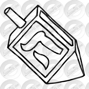 Dreidel Outline for Classroom / Therapy Use - Great Dreidel Clipart