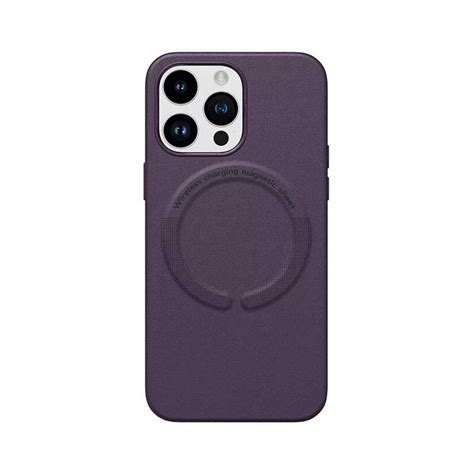 Leather Mag Safe Case Dark Purple – iPhone 14 Pro Max – iGen Mobility