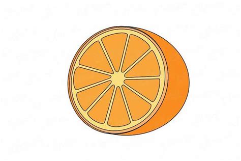 Orange Drawing: Easy, Slice, Simple and Step by Step