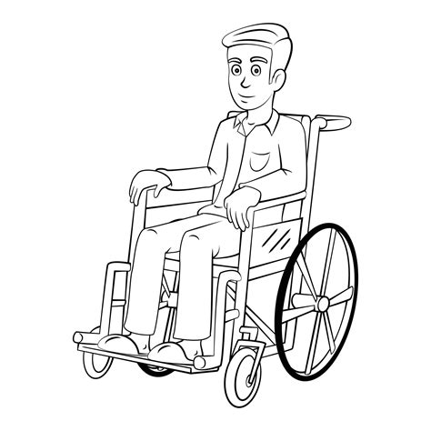 Man With Wheelchair Sketch 16674221 Vector Art at Vecteezy