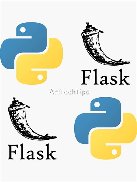 "Flask Python Logo Pack " Sticker by ArtTechTips | Redbubble