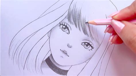 Easy anime girl drawing || How to draw anime step by step || Pencil ...