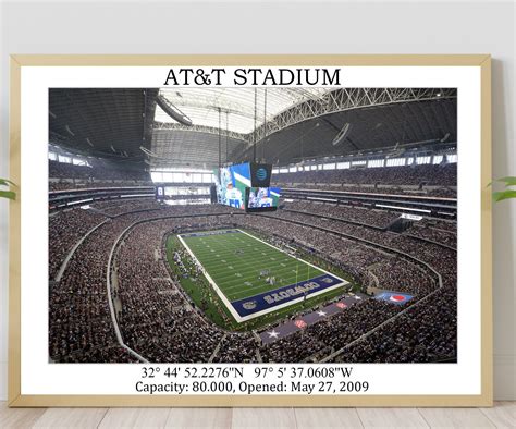 Dallas Cowboys Stadium Poster, AT&T Stadium Wall Art Unframed Poster ...