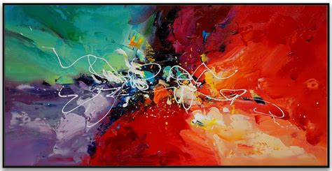 Colorful Modern Contemporary Artwork Large Horizontal Abstract Wall Art ...