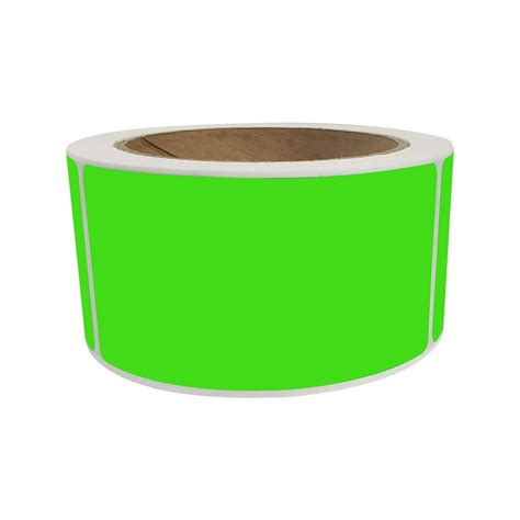 Royal Green Rectangular Colored Label Sticker 4x2 inch (100mm x 51mm) Neon Green Moving Labels ...