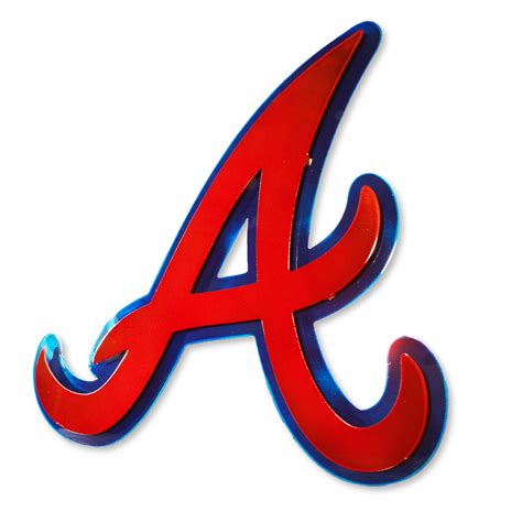 Atlanta Braves Red 21.25'' x 22.5'' 3D Logo Sign