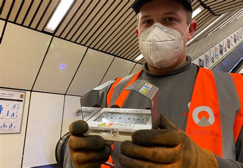 UV light is used to sanitise escalators on the Tyne and Wear Metro in its latest covid secure ...